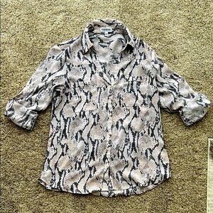Express Snake Print Button-Up Shirt